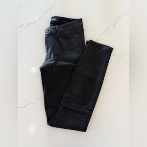 PAIGE Women's Sleek Black Leather Skinny Pants